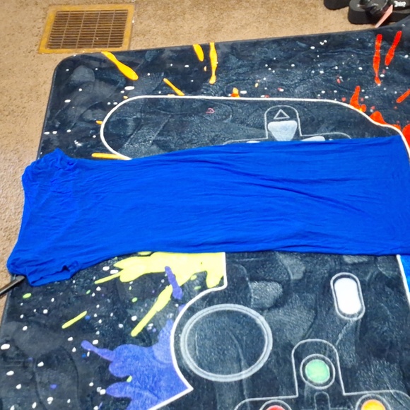 Blue short sleeve vneck dress size medium - Picture 4 of 4